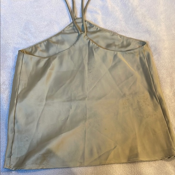 Renee C. Light Green Satin Top - Picture 7 of 10